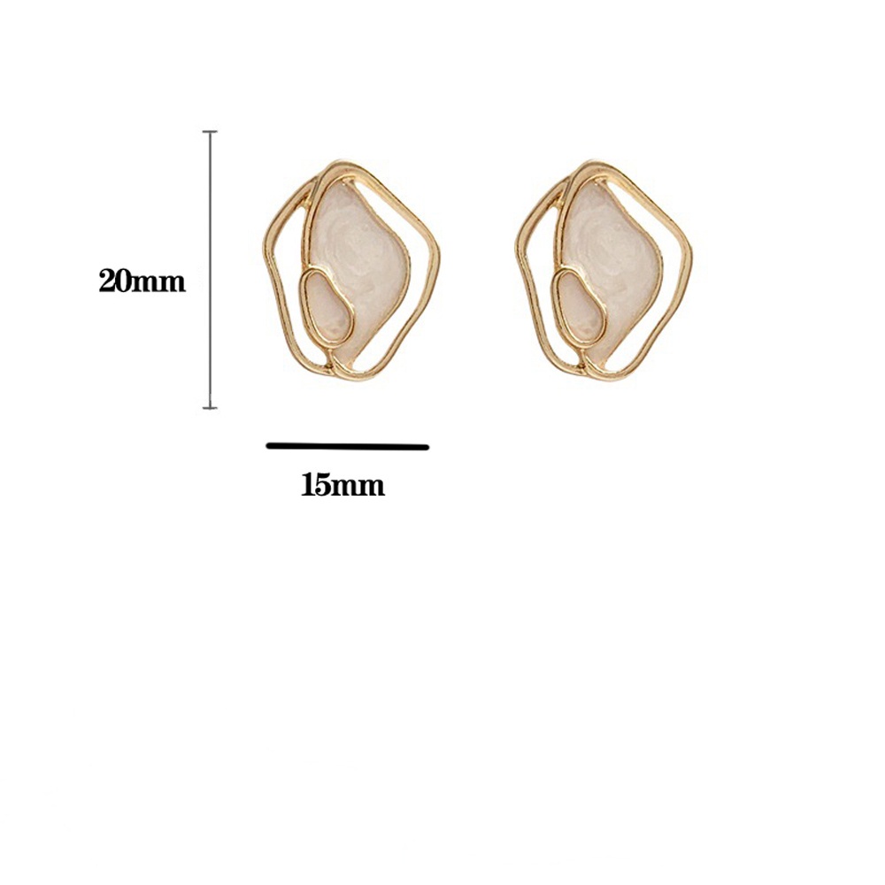 Anting Stud S925 Bentuk Geometris Tidak Teratur Warna-Warni Untuk Wanita