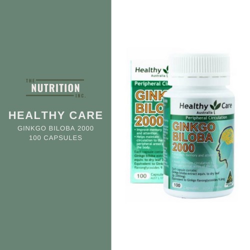 Healthy Care Ginkgo Biloba 2000mg - 100 Caps ORIGINAL AUSTRALIA