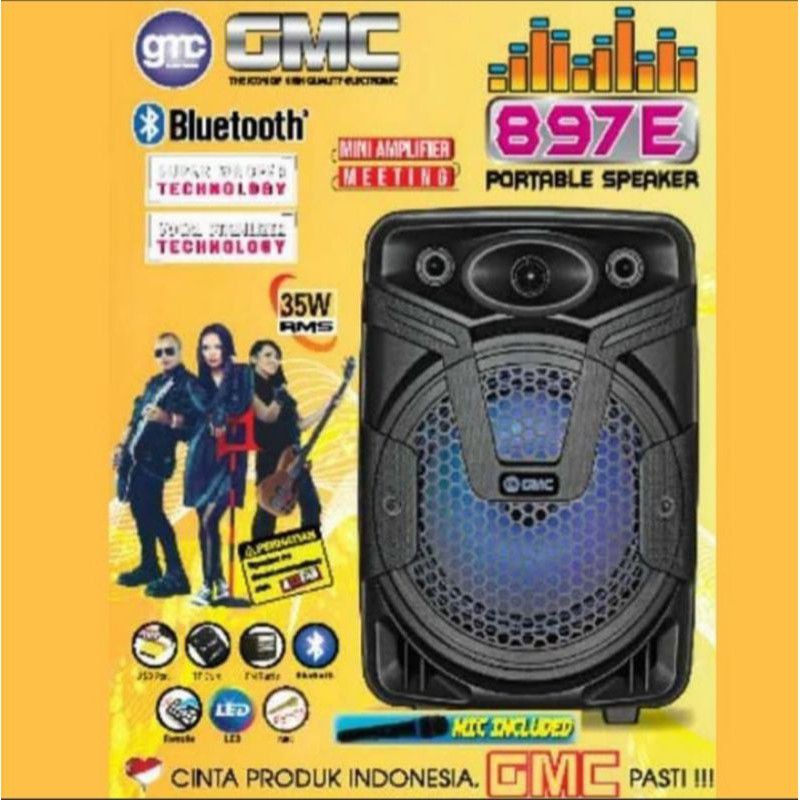 Speaker Bluetooth GMC 897E Free Mic Wireless