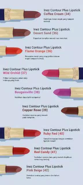 Inez color contour plus lipstick / inez lipstik / inez perona bibir part 2