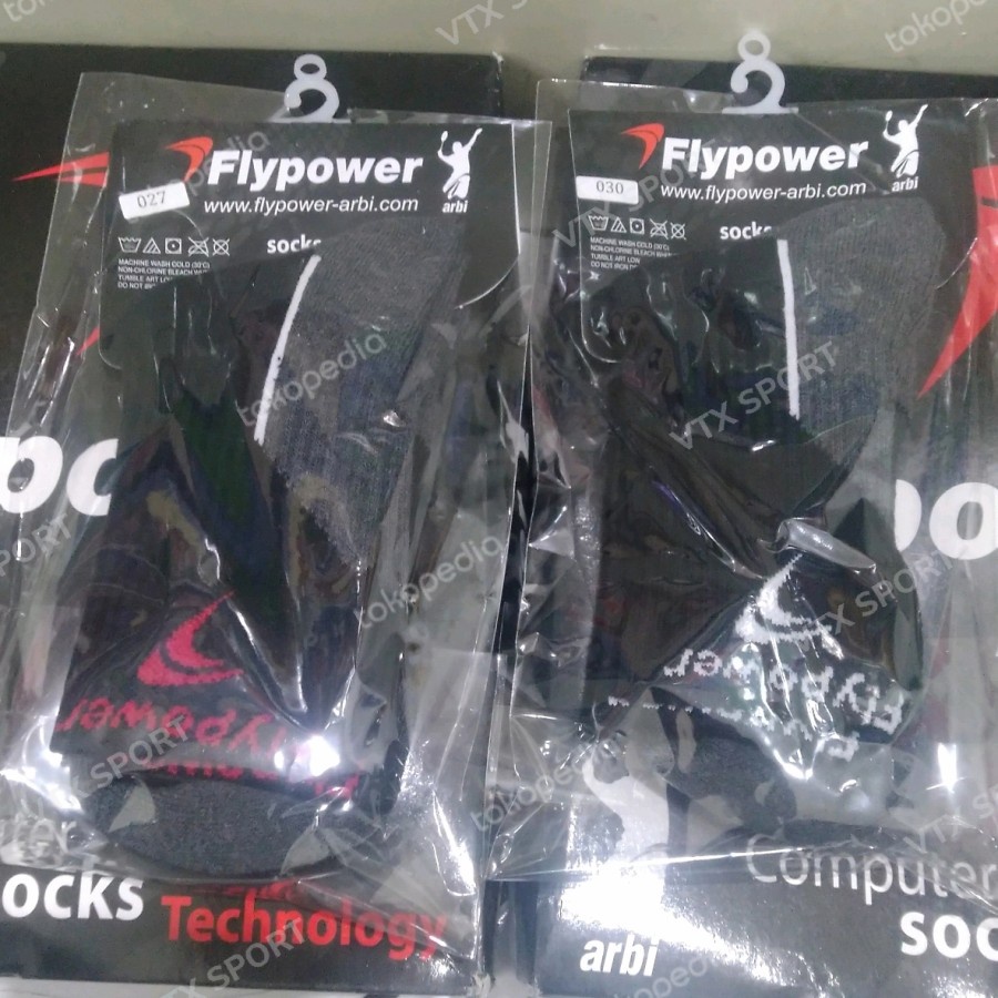 Kaos Kaki Badminton Flypower Black