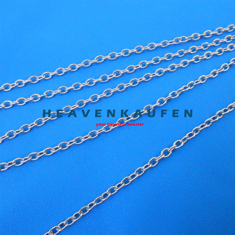 Rantai Nuri Kecil Lebar 2,5 mm Warna Nikel Silver Type F Untuk DIY Craft Dll Meteran