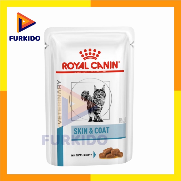 Royal Canin VET Cat Skin &amp; Coat Pouch 85 Gr / Makanan Kucing