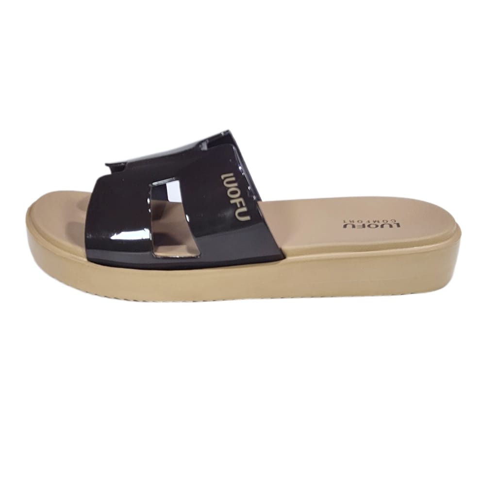 LUOFU ORIGINAL sandal karet empuk murah wanita sendal murah cewek selop import E7199A3SM5W