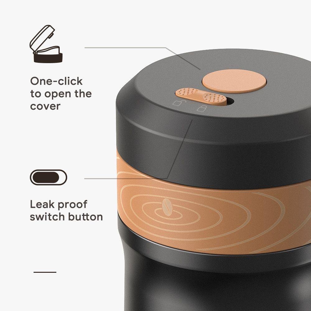 Solighter 320ML French Press Tahan Panas Dengan Filter Stainless Steel Self-Lock Espresso Coffee