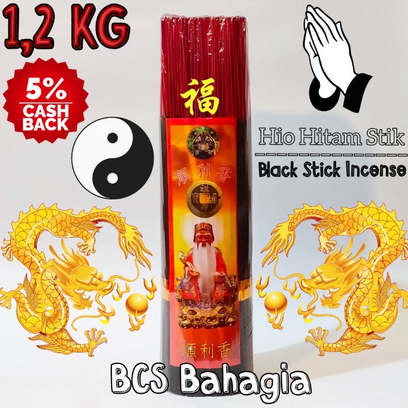 hio dupa warna hitam halus isi 1,2 kg stick kaki merah panjang wangi black stik incense merek pekong sembahyang puja dewa