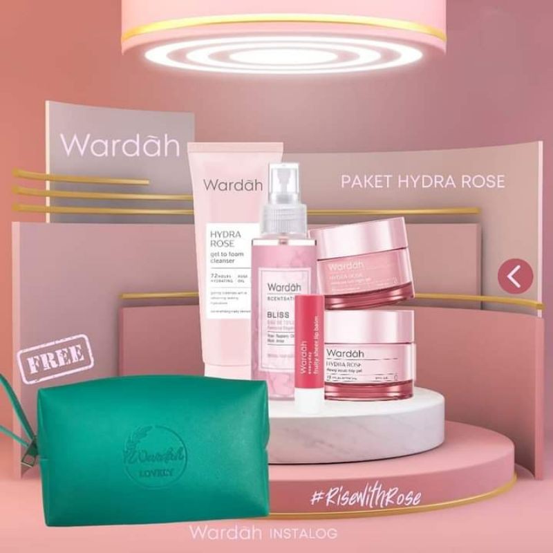 {100%ORI} WARDAH LOVELY Hydra Rose Package FREe Pouch