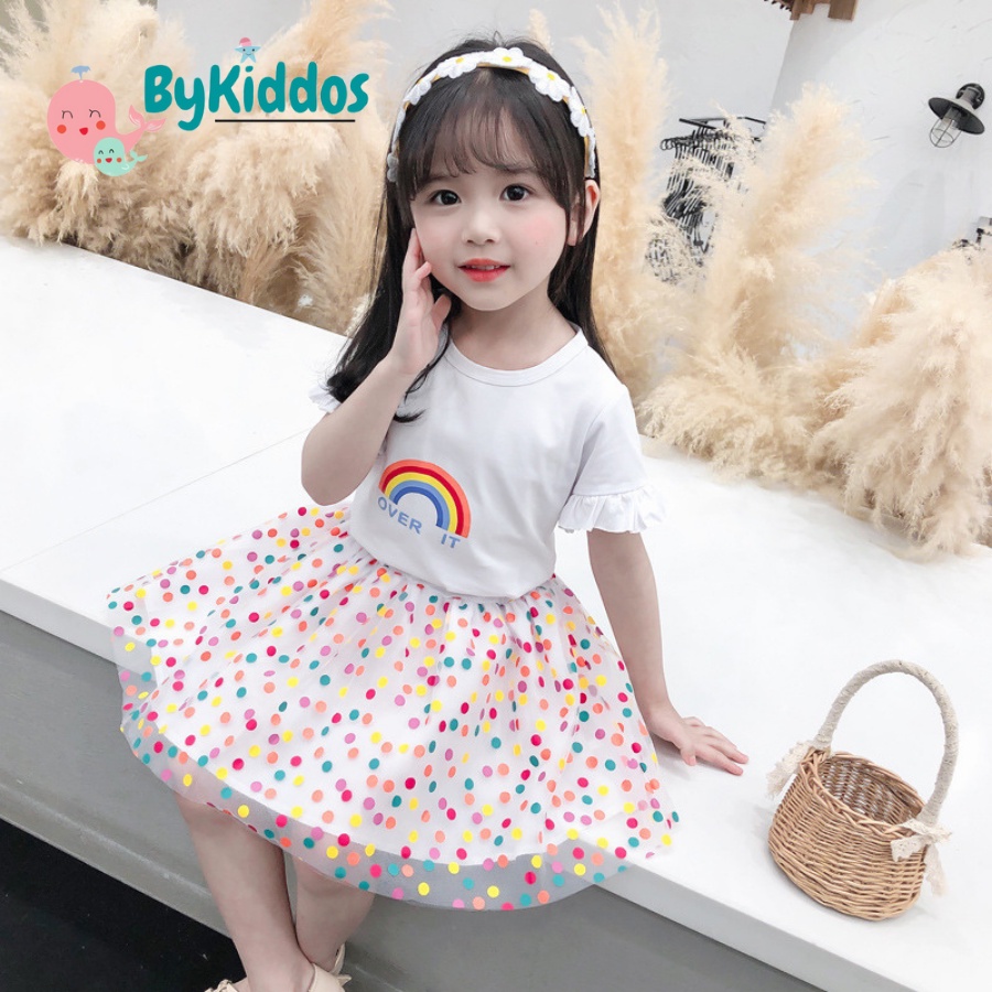 ByKiddos - Dress OVER IT RAINBOW / Baju Dress Anak Perempuan Import / Dress Anak Impor