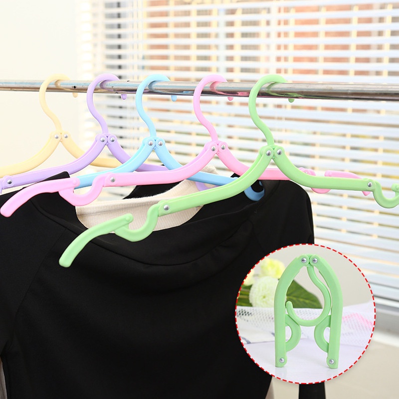 Rak Hanger Pakaian Model Portable, Anti-Selip, Dapat Dilipat, Bahan Plastik