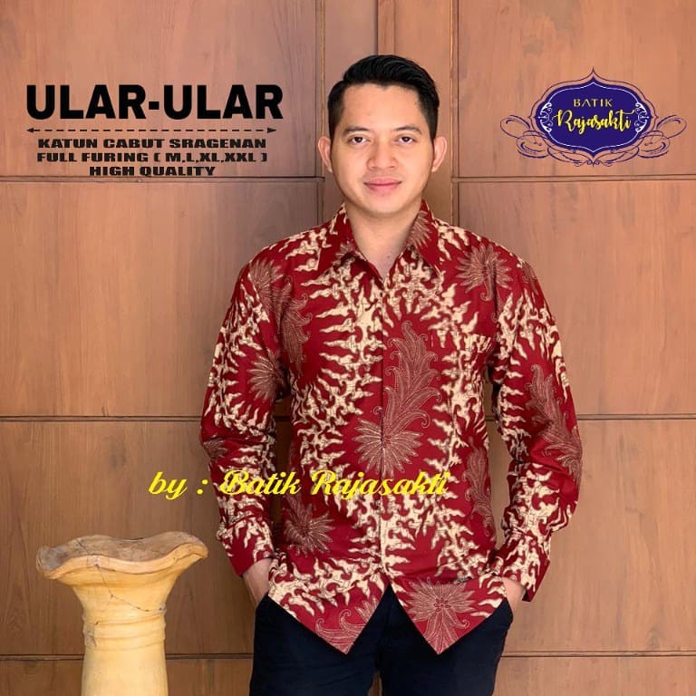 Kemeja Batik Lengan Panjang Terbaru Motif ULAR-ULAR - Bahan Katun Primisima#RS190