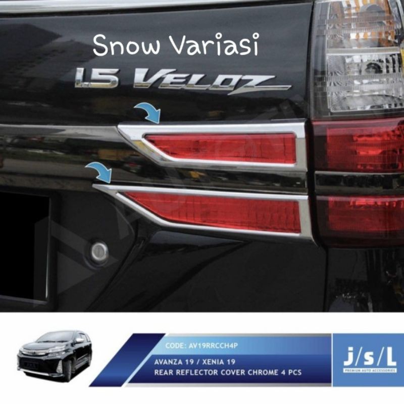 Garnish Lampu Depan Belakang Grand Avanza Veloz 2019 chrome silver