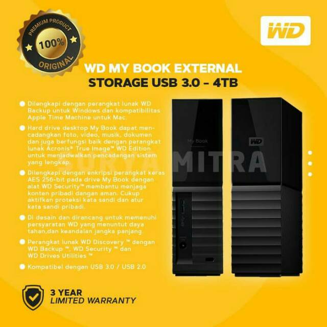 Hardisk Eksternal WD My Book 4TB