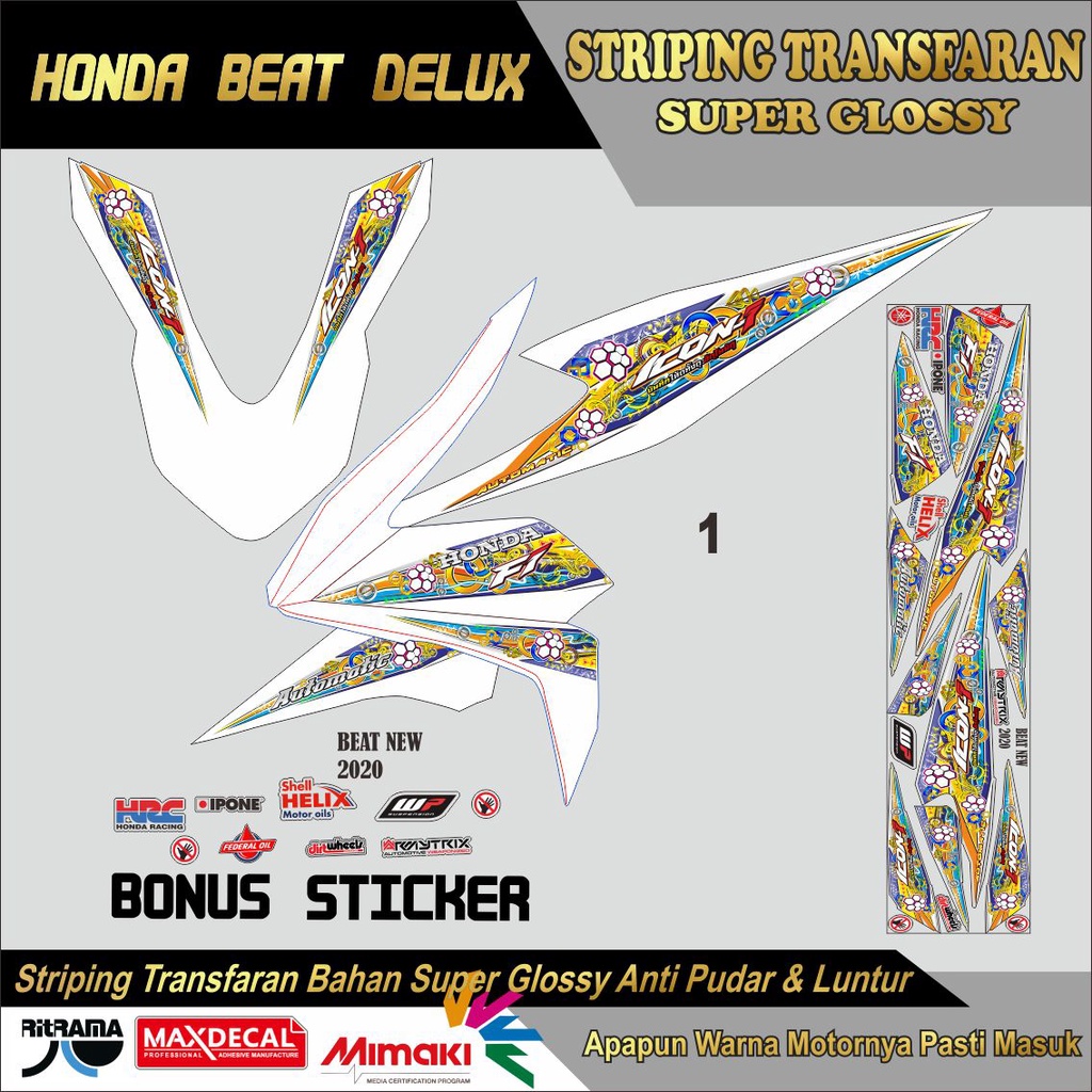 STRIPING TRANSPARAN GLOSSY BEAT DELUXE / BEAT 2020