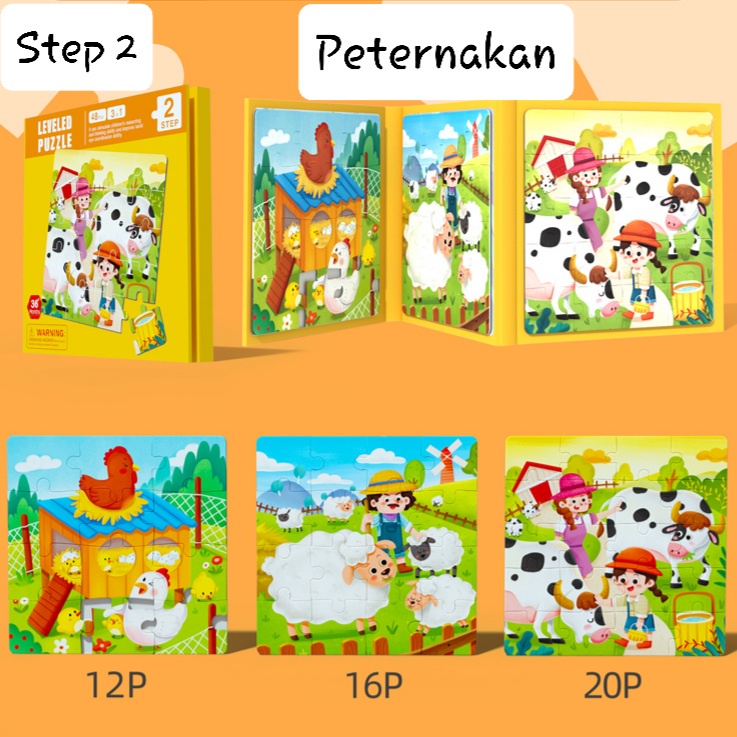 [JUALSEMUA18]Buku Puzzle Magnet 3 in 1 Dengan 5 Step Variasi / Booklet Magnetic Puzzle 3 in 1 / Leveled Puzzle 5 Step / Mainan Anak Puzzle Magnet