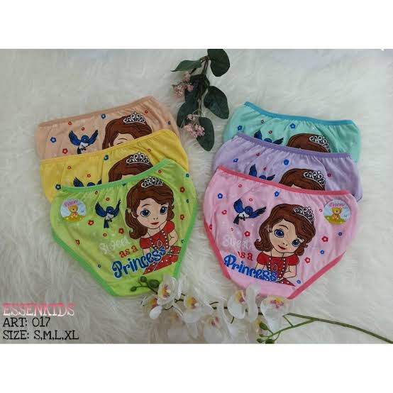 PROMO 6 PCS CELANA DALAM ANAK PEREMPUAN MOTIF KARTUN