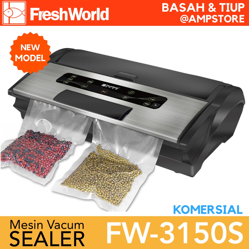 FRESH WORLD FW-3150 / FW-3150S Mesin Vacuum Sealer Komersial Vacum (Bisa Basah &amp; Tiup)