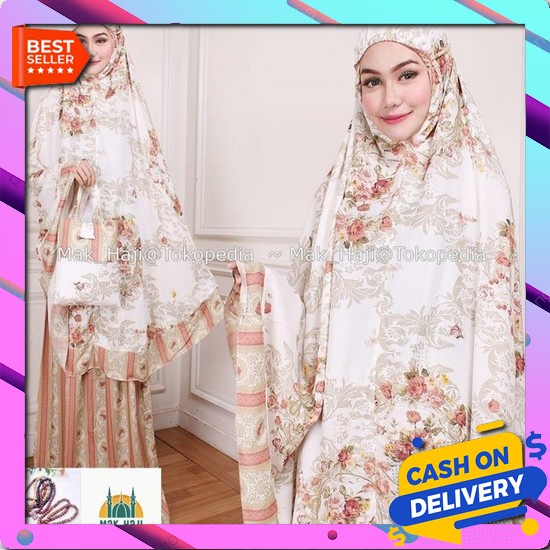 Mukena Jumbo Dewasa Mukenah Travel Traveling 2 In 1 Katun Rayon Premium Resleting Elegan Super Simpl