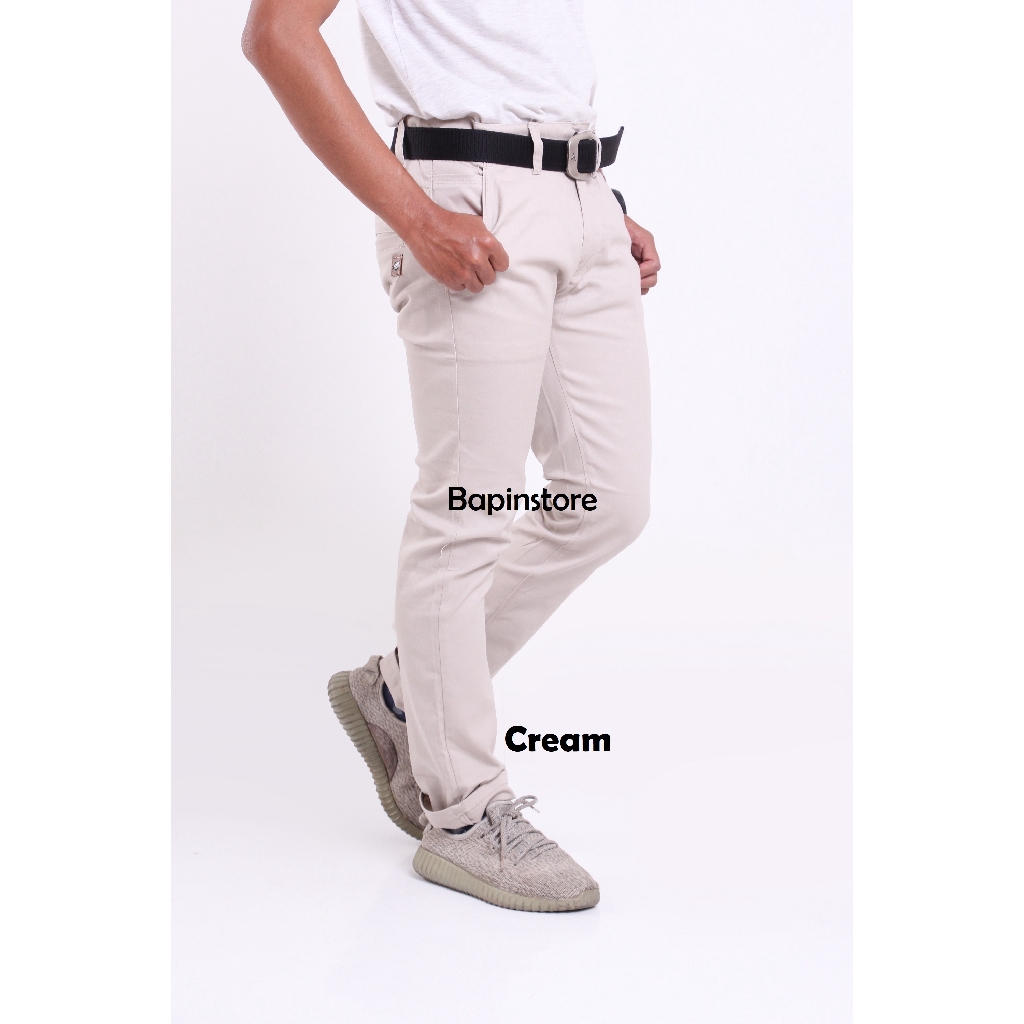celana chino pria premium casual santai semi formal termurah hitam abu cream moca 28-34 ART04
