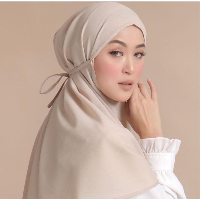 HAYFA - Jibab Instan Bergo Maryam Kerudung Diamond Non Ped Tali Panjang Tanpa Pet Hijab Premium Surabaya Jakarta Pekalongan Hitam Putih Salem Bergomaryam L Polos Jumbo Syari Standart Krudung Jersey Untuk Sekolah Daily