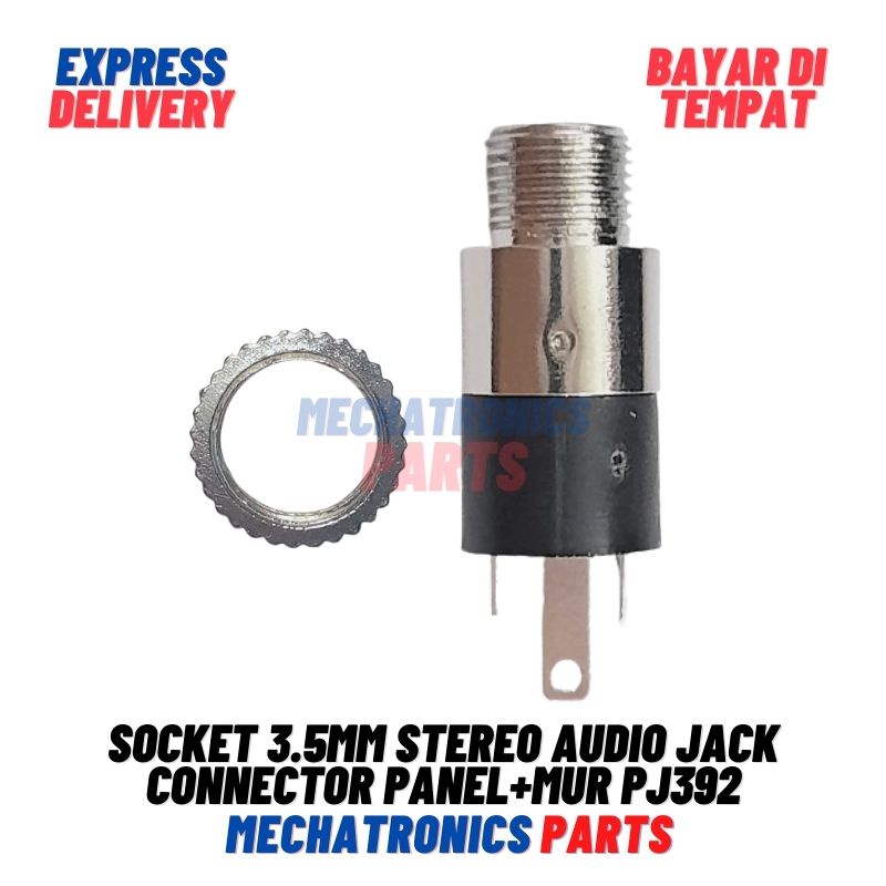 Socket 3.5mm Stereo Audio Headphone Soket Jack Connector Panel+Mur PJ392