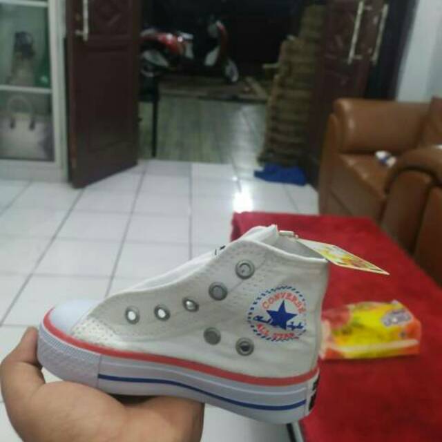 Sepatu converse anak putih tinggi sepatu sneaker anak perempuan &amp; sepatu anak laki laki