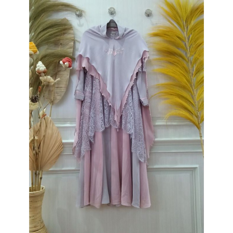 ALTHAFUNISSA/Daiva Set Purple by Althafunissa/Syar'i Branded/Syar'i Elegant/Syar'i Mewah