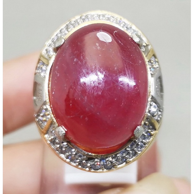 Cincin Batu Akik Ruby Besar Asli