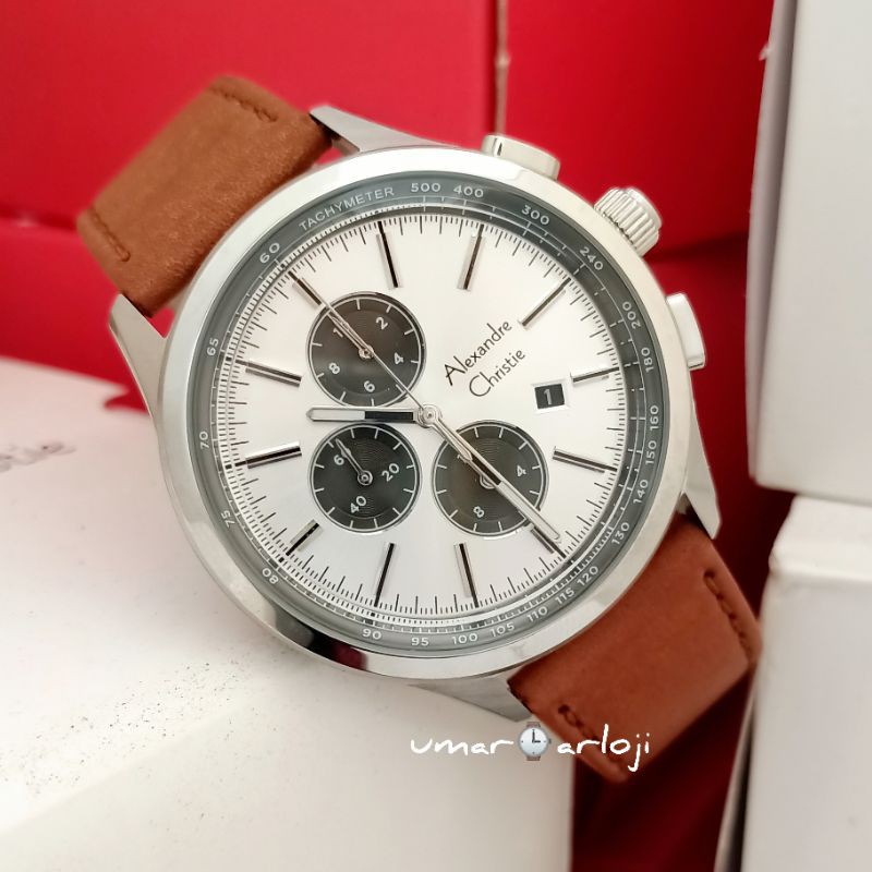 Jam Tangan Pria Alexandre Christie Ac 6557 Mc Leather Original Fashion Pria
