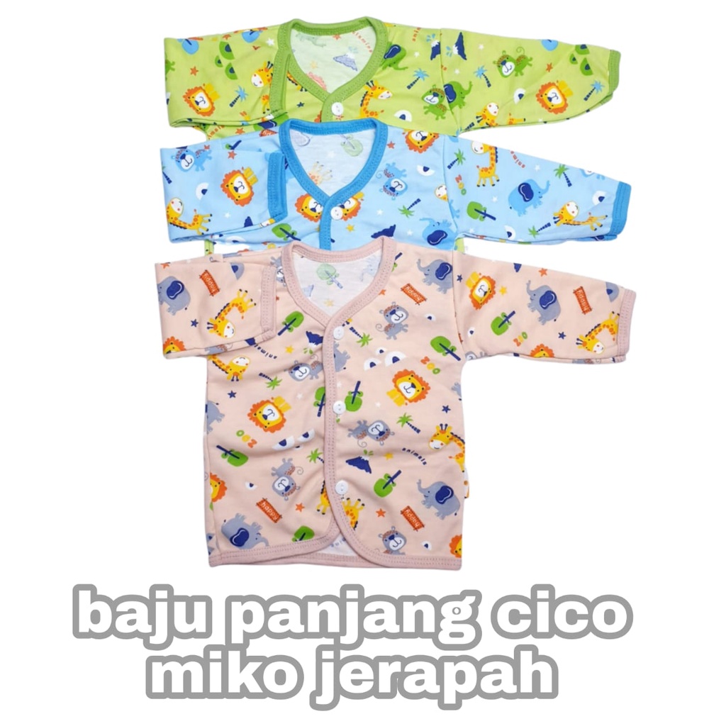 CICO MIKO 1 pcs Baju Bayi SNI Lengan Pendek Kancing Depan Motif-BAJU PANJANG JERAPAH