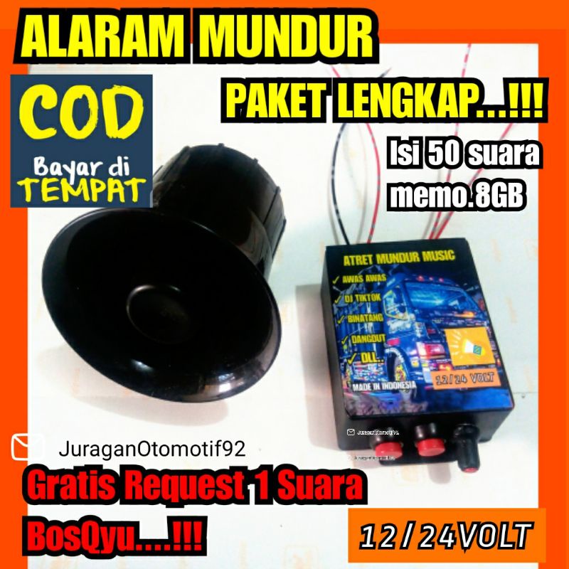 klakson mundur alarm mundur awas alaram mundur lagu atret mundur suara 12/24 volt
