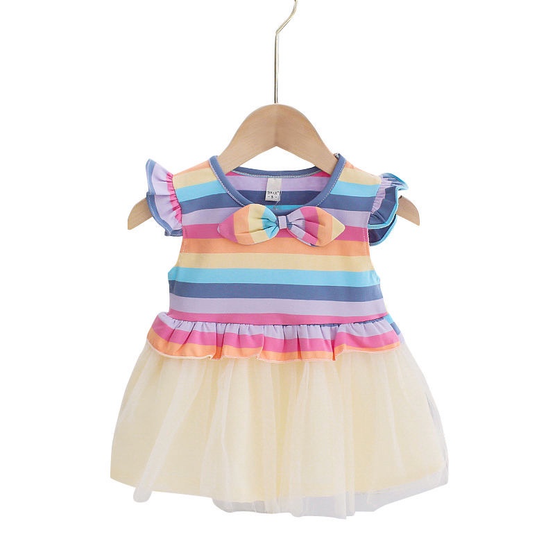 Dress Anak Perempuan Motif Tutu Rainbow Baju Anak 0-2 Thn