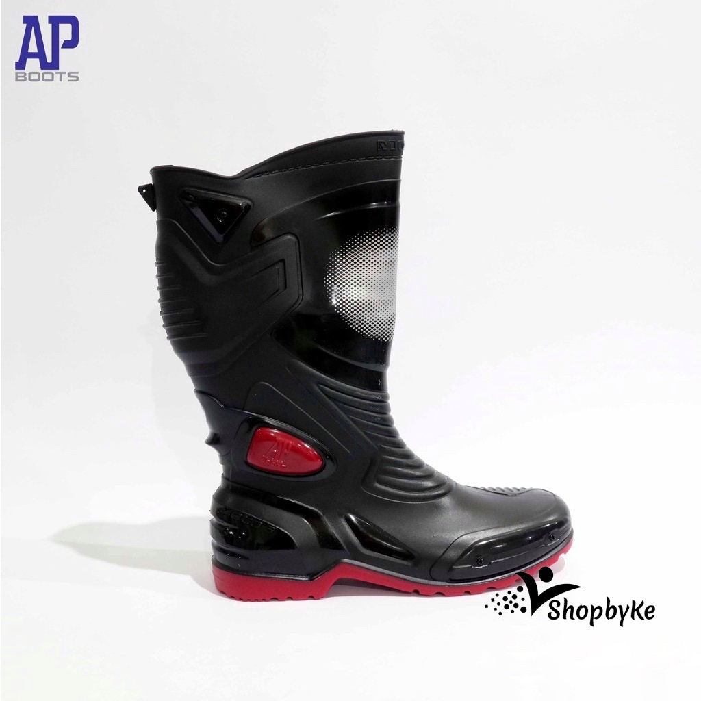 Sepatu Boots Karet merk AP Moto 3 Black/Red Size 38-45