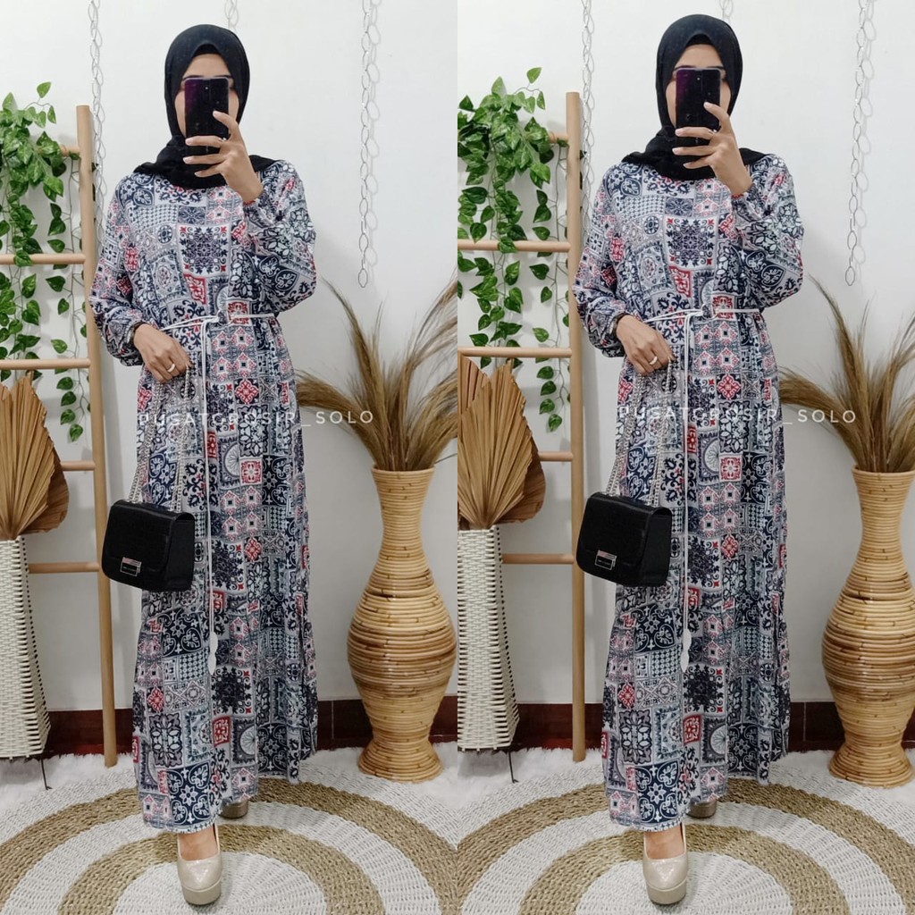 VISCOSE MAXY DRESS BY PUSATGROSIR_SOLO/ DRESS MAXY GAMIS LONG DRESS MOTIF ETNIK ETHNIC