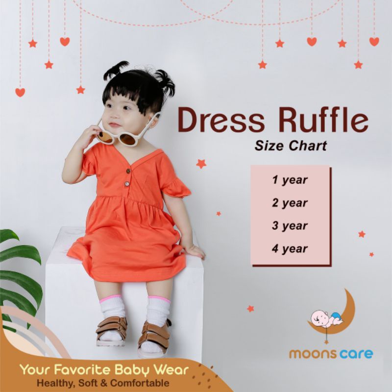 Dress Ruffle baju daster Kaos Bayi Anak bahan lembut