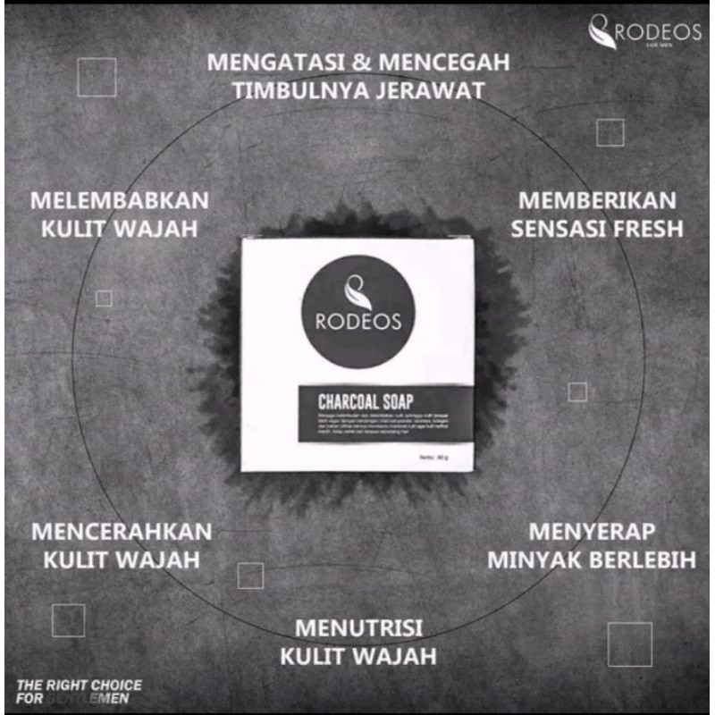 PAKET 3 pcs RODEOS CHARCOAL SOAP FOR MEN
