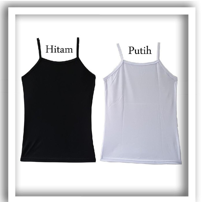 1 Pcs Tengtop Wanita Dewasa - Tank Top Lutty Tali Kecil dan Besar - Hitam dan Putih