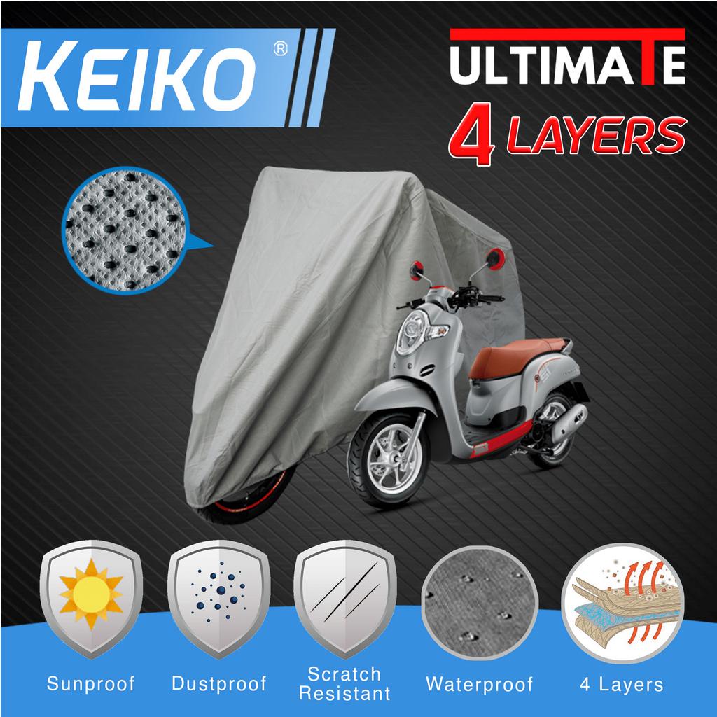 Sarung Cover Tutup 4 Layer Lapis Motor Besar (L) Waterproof Scoopy Mio Genio Address Gear NEX Fino Keiko Ultimate