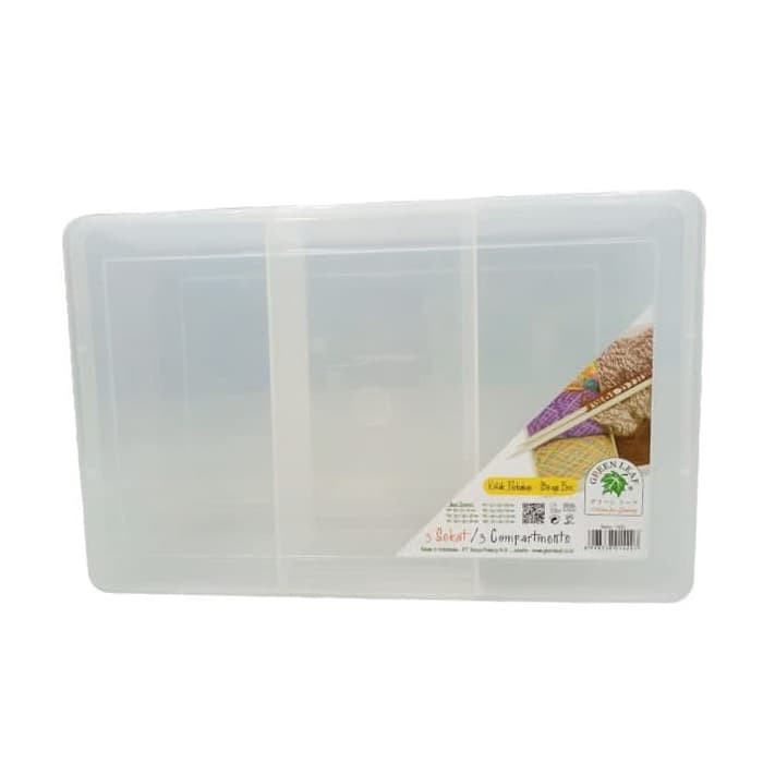 

KOTAK PERKAKAS / BOX PLASTIK 3 SEKAT SERBAGUNA GREEN LEAF 1420