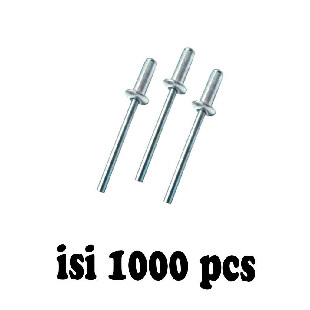 Paku Rivet 435 3.2X09.5 1 Box Isi 1000 Paku Tang Rivet almunium 3.2mm - Promo Paku Rivet