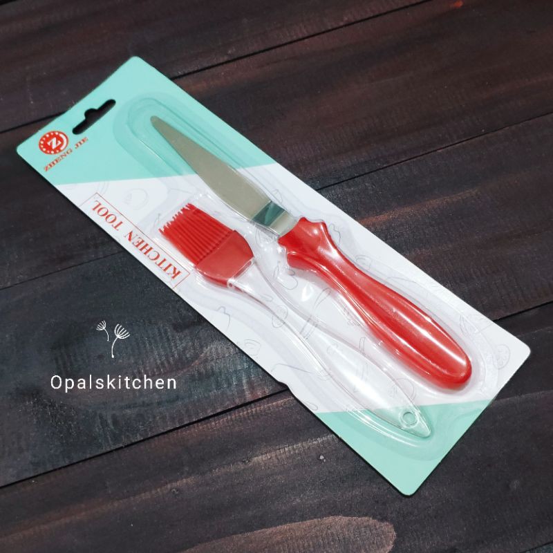 Set Kuas Silikon Spatula Stainless Cake