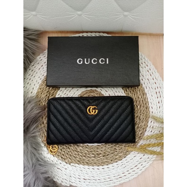 DOMPET GUCCI PANJANG 1 RESLETING FREE BOX ..