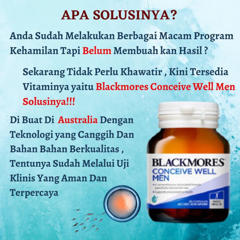 Blackmores conceive well men /vitamin pria /penguat sperma/blackmores promil/health supplemen