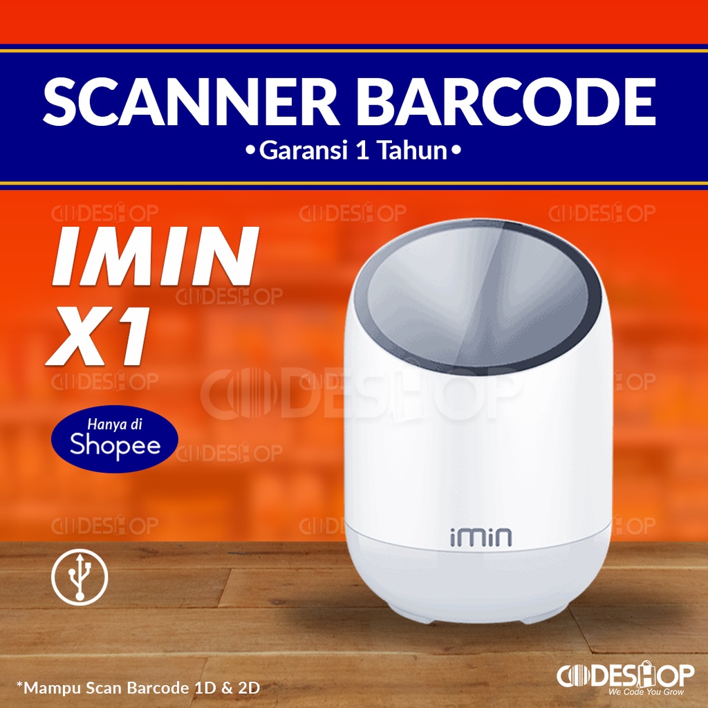 Scanner Barcode iMin X1 Scanner Duduk 1D 2D E-Faktur QR Code