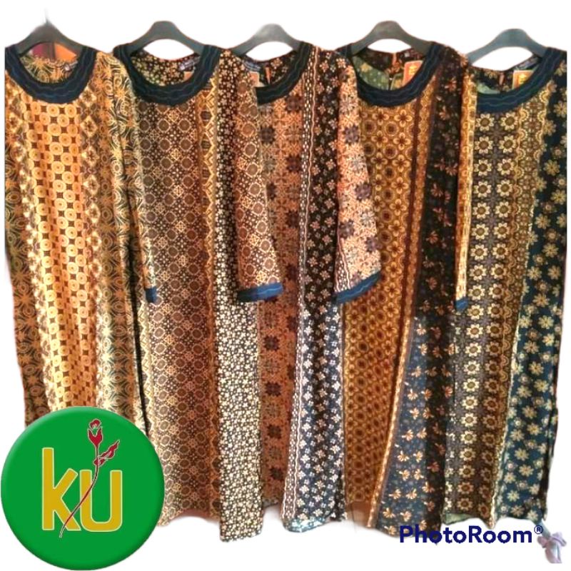 DASTER LONGDRES BATIK KENCANA UNGU ASLI ORIGINAL LENGAN PANJANG LD 100 || DASTER KENCANA UNGU KUC AB