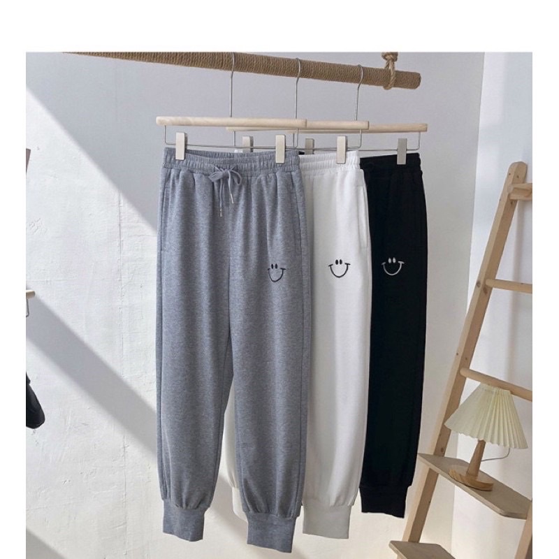 Smile pants - celana panjang wanita - celana jogger wanita - celana bahan wanita - celana olahraga