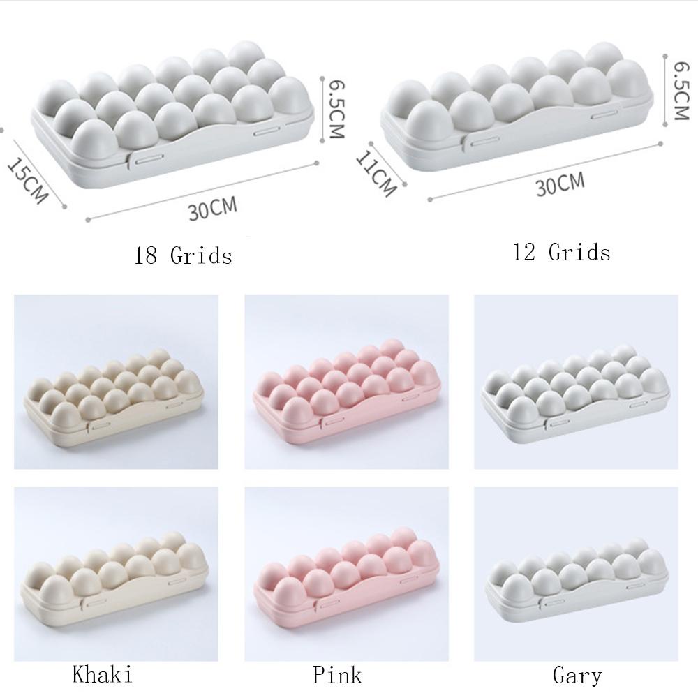 Top Egg Storage Tray Tempat Penyimpanan Telur Camping Piknik BBQ Plastik 12/18grids Organizer