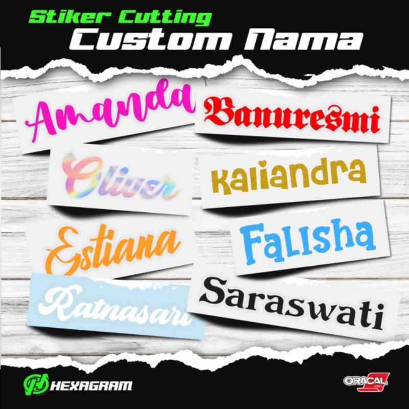 STIKER NAMA CUSTOM STICKER NAMA COSTUM