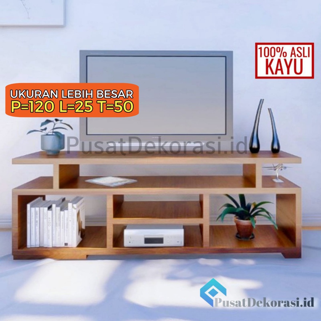 rak tv minimalis kayu solid murah meja tv modern serbaguna kabinet