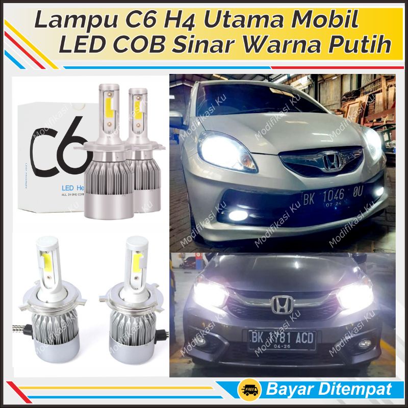 LAMPU UTAMA MOBIL LED  C6 H4 C6H4 COB PUTIH: DAIHATSU XENIA GRANDMAX ESPASS FEROZA TERIOS TAFT TARUN