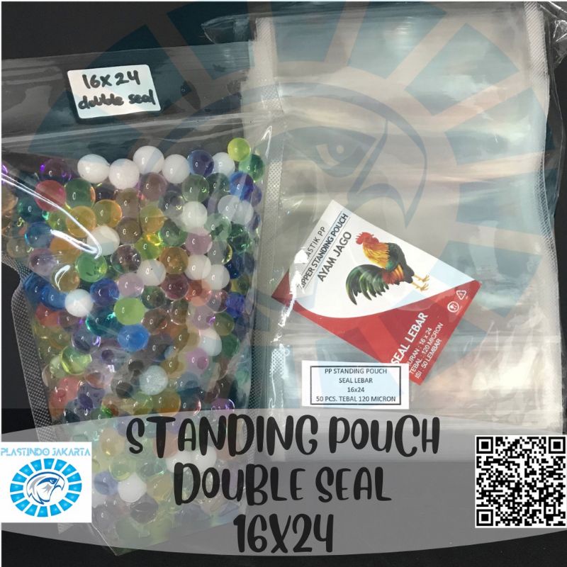 STANDING POUCH DOUBLE SEAL 16x24 50lembar